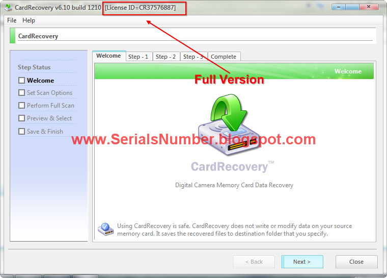 card recovery 6.10 full version crack